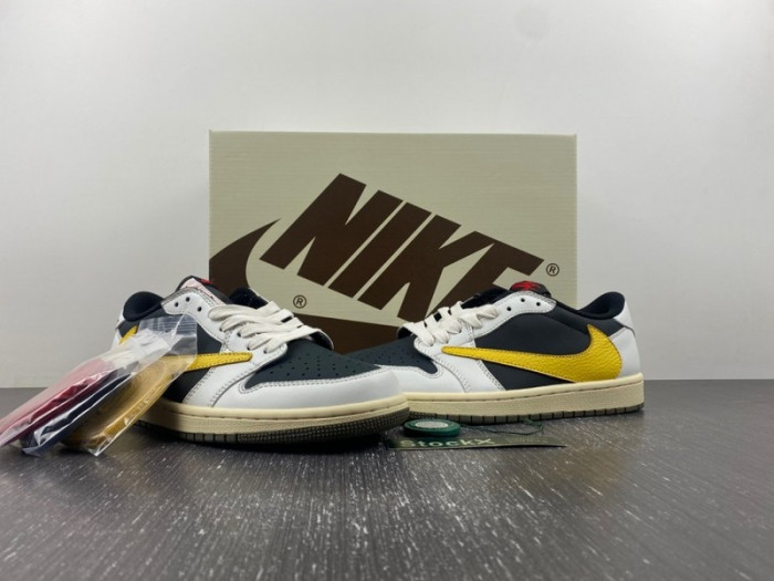 Travis Scott x Air Jordan 1 Low White/Dark Blue/Yellow