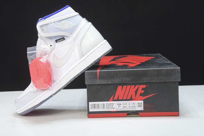 Air Jordan 1 Retro High Zoom White Racer Blue  CK6637-104