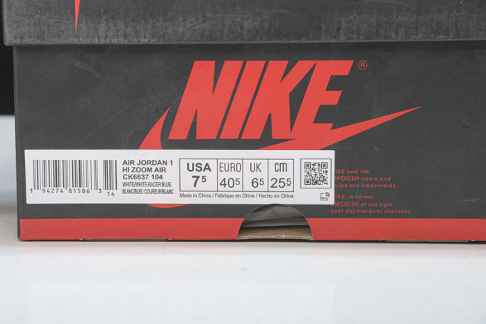 Air Jordan 1 Retro High Zoom White Racer Blue  CK6637-104