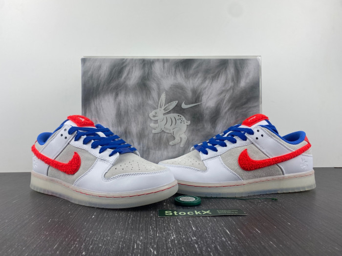 Nike Dunk Low Year of the Rabbit "White/Crimson-Varsity Royal" FD4203-161