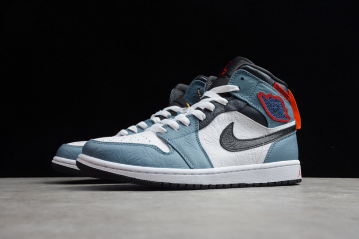 F**etasm x jordan 1 mid fearless blue white  cu2802-100