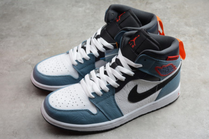 F**etasm x jordan 1 mid fearless blue white  cu2802-100
