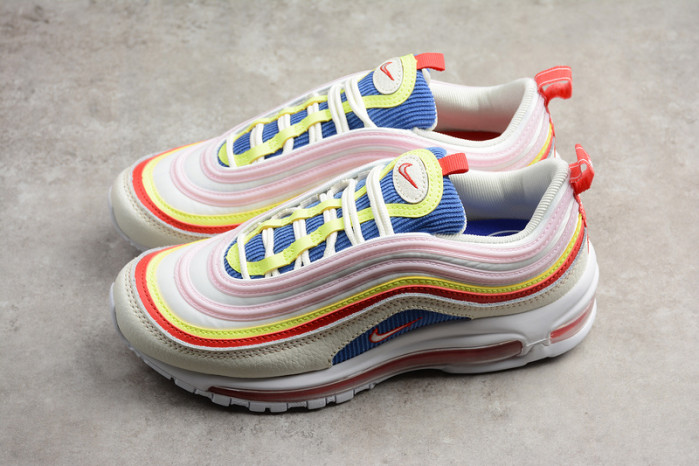 NIKE AIR MAX 97 SE “CORDUROY” SAIL/VOLT GLOW/ARCTIC PINK WOMENS AQ4137-101