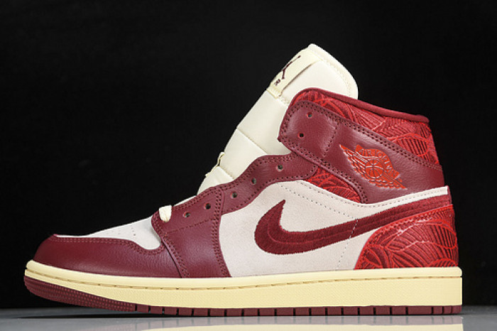 Air Jordan 1 Mid SE Tiki Leaf Team Red (Women''s)  DZ2820-601