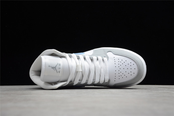 AIR JORDAN 1 Mid White Wolf Grey Blue BQ6472-105