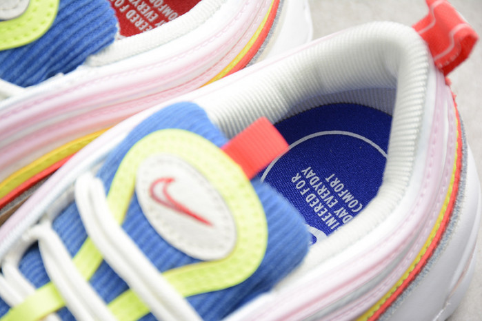 NIKE AIR MAX 97 SE “CORDUROY” SAIL/VOLT GLOW/ARCTIC PINK WOMENS AQ4137-101